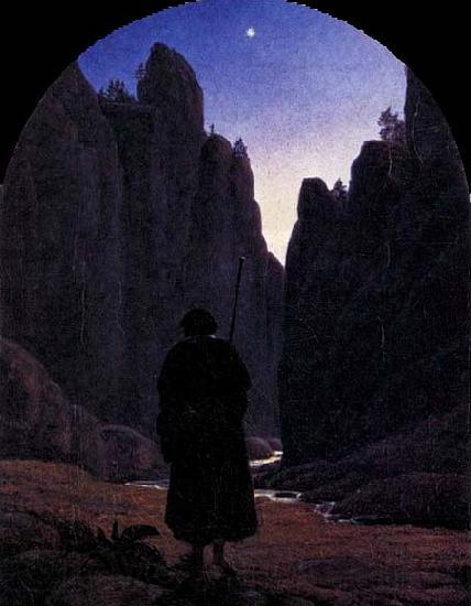 Carl Gustav Carus Pilgrim in a Rocky Valley Spain oil painting art